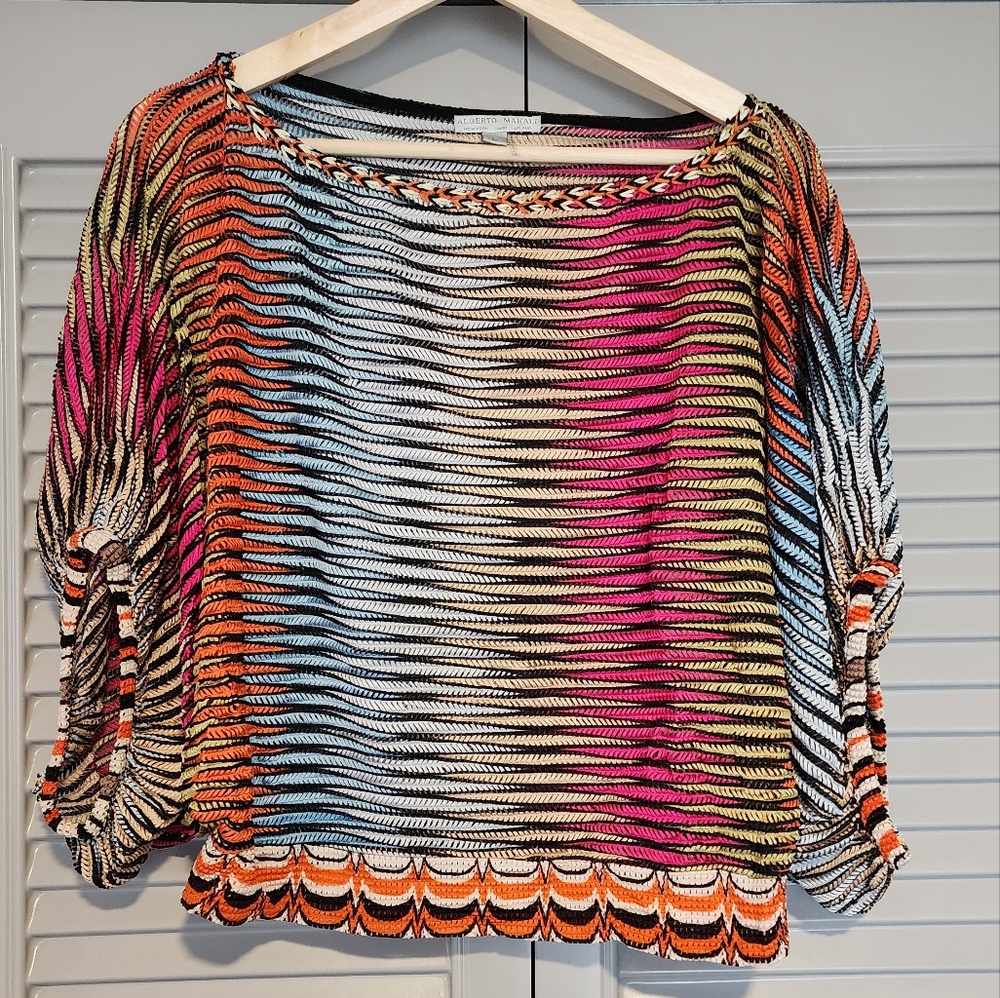 Alberto Makali Rainbow woven top size Large